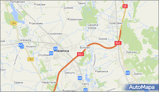 mapa Bytkowo, Bytkowo na mapie Targeo