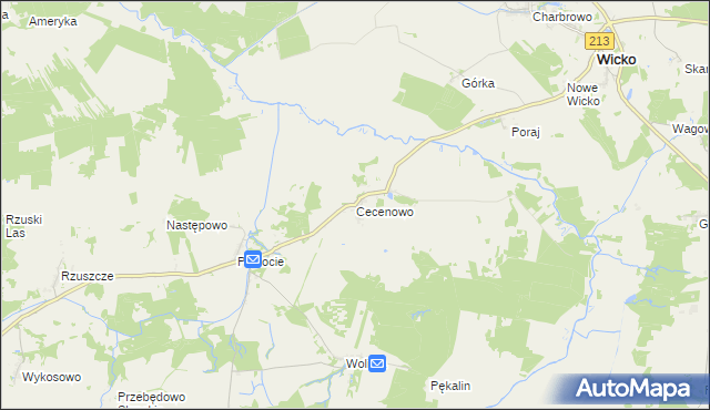 mapa Cecenowo, Cecenowo na mapie Targeo