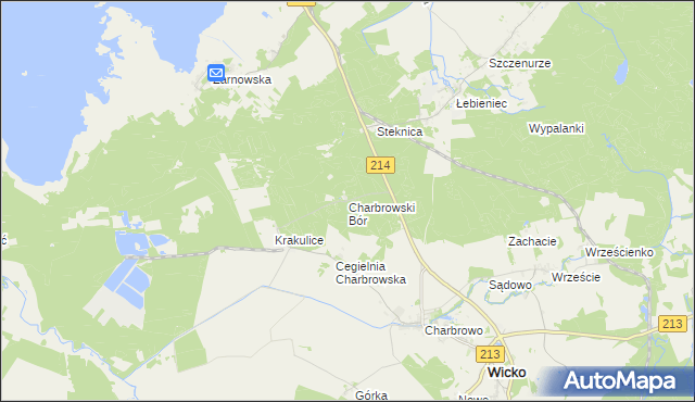 mapa Charbrowski Bór, Charbrowski Bór na mapie Targeo