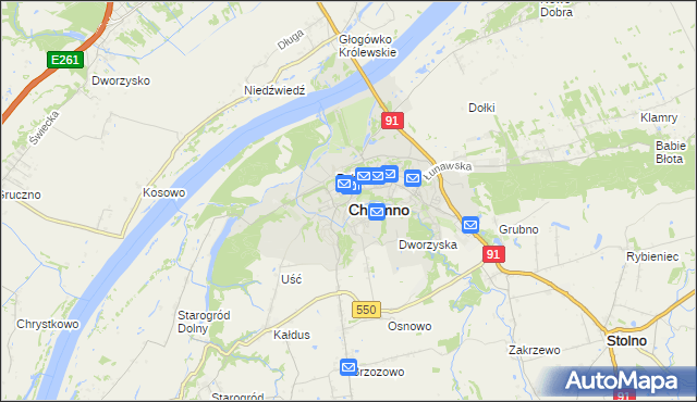 mapa Chełmno, Chełmno na mapie Targeo