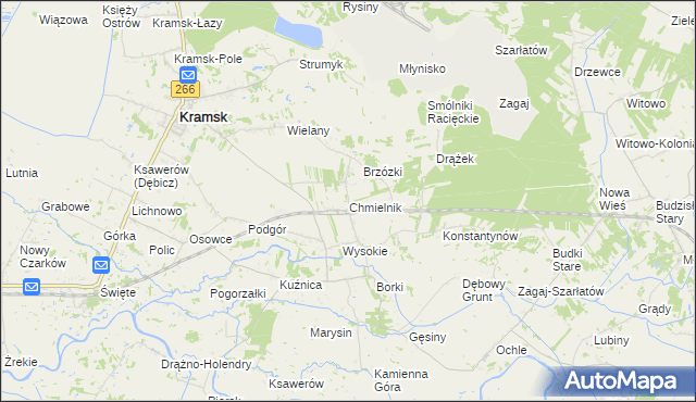 mapa Chmielnik gmina Kramsk, Chmielnik gmina Kramsk na mapie Targeo