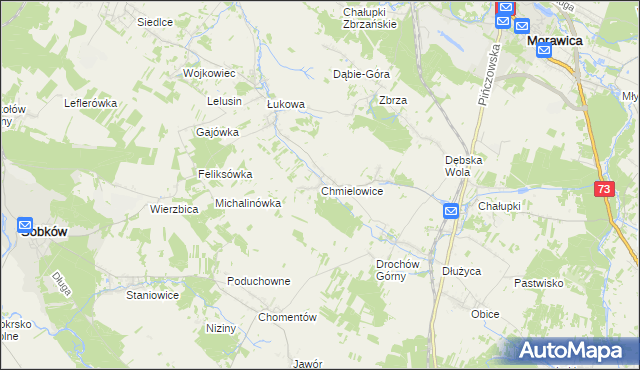 mapa Chmielowice, Chmielowice na mapie Targeo