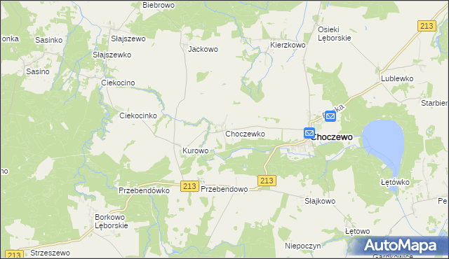 mapa Choczewko, Choczewko na mapie Targeo