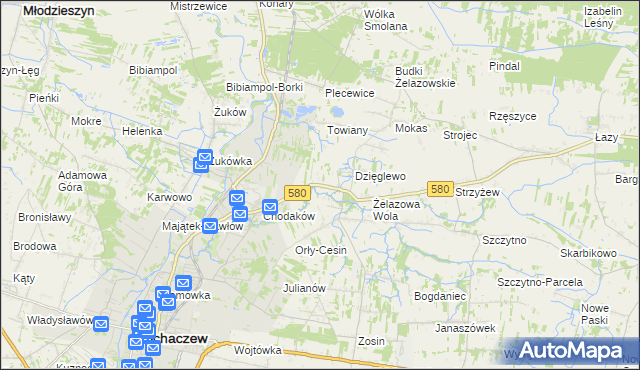mapa Chodakówek, Chodakówek na mapie Targeo