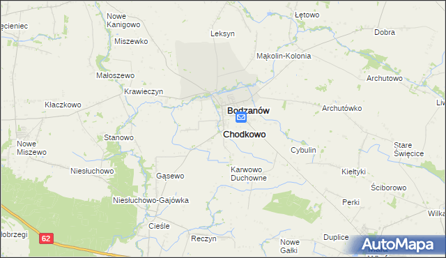 mapa Chodkowo, Chodkowo na mapie Targeo