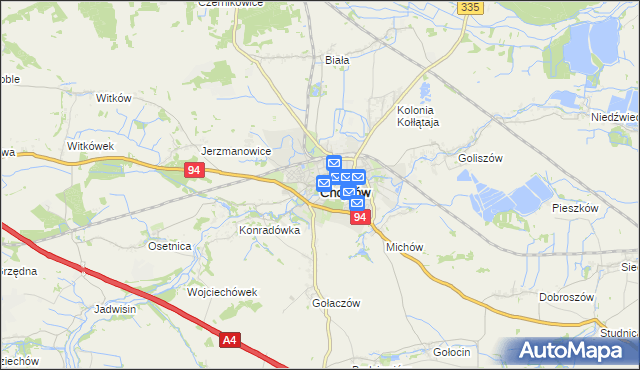 mapa Chojnów powiat legnicki, Chojnów powiat legnicki na mapie Targeo