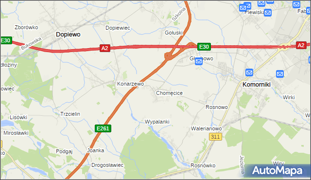 mapa Chomęcice, Chomęcice na mapie Targeo