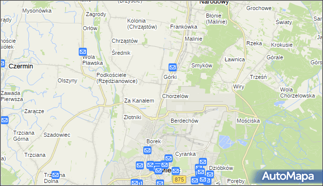 mapa Chorzelów, Chorzelów na mapie Targeo