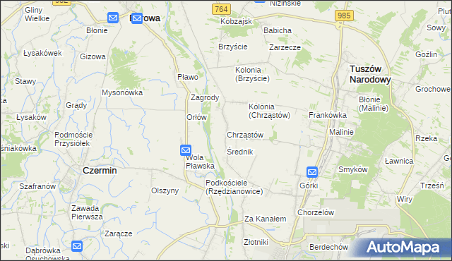 mapa Chrząstów gmina Mielec, Chrząstów gmina Mielec na mapie Targeo
