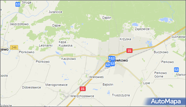 mapa Chrząstowo gmina Gniewkowo, Chrząstowo gmina Gniewkowo na mapie Targeo