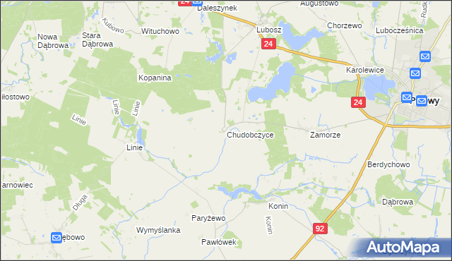 mapa Chudobczyce, Chudobczyce na mapie Targeo