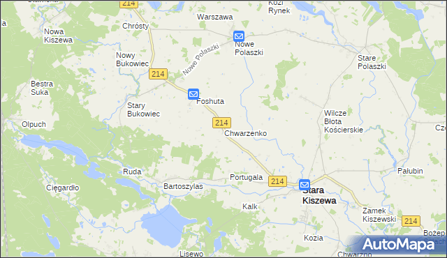 mapa Chwarzenko, Chwarzenko na mapie Targeo