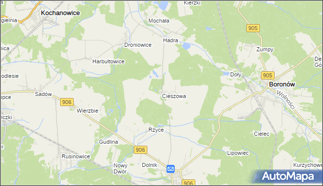 mapa Cieszowa, Cieszowa na mapie Targeo