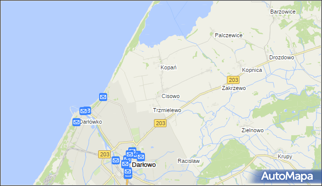 mapa Cisowo, Cisowo na mapie Targeo