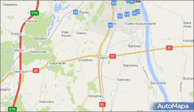 mapa Czarlin, Czarlin na mapie Targeo