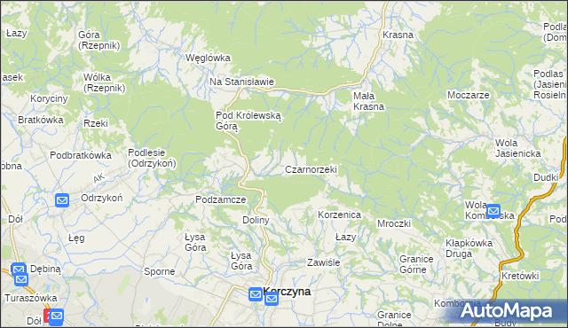 mapa Czarnorzeki, Czarnorzeki na mapie Targeo