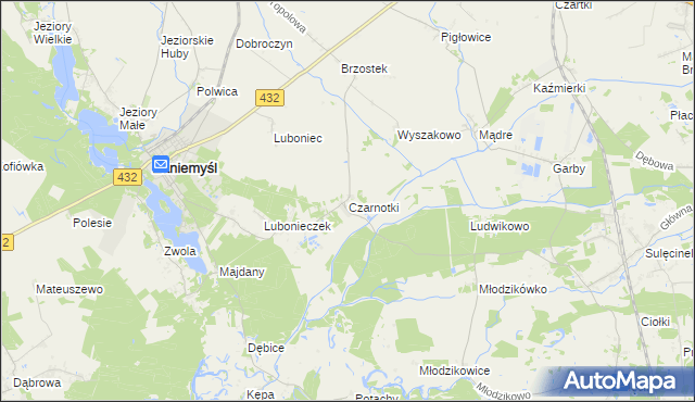 mapa Czarnotki, Czarnotki na mapie Targeo