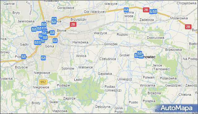 mapa Czeluśnica, Czeluśnica na mapie Targeo