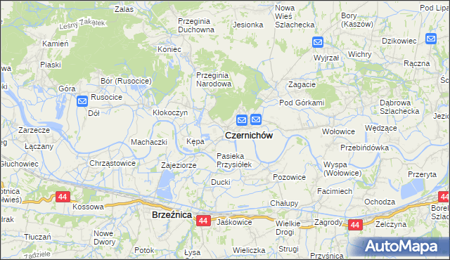 mapa Czernichów powiat krakowski, Czernichów powiat krakowski na mapie Targeo