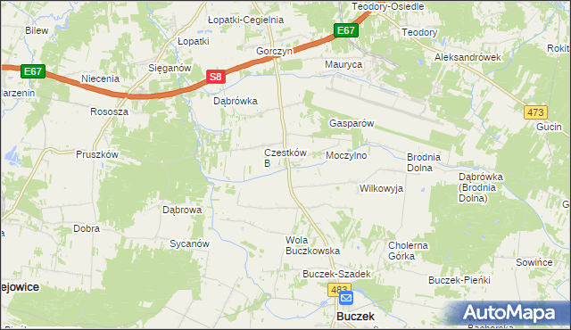 mapa Czestków F, Czestków F na mapie Targeo