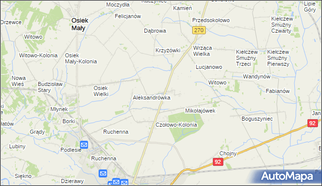 mapa Czołowo gmina Koło, Czołowo gmina Koło na mapie Targeo