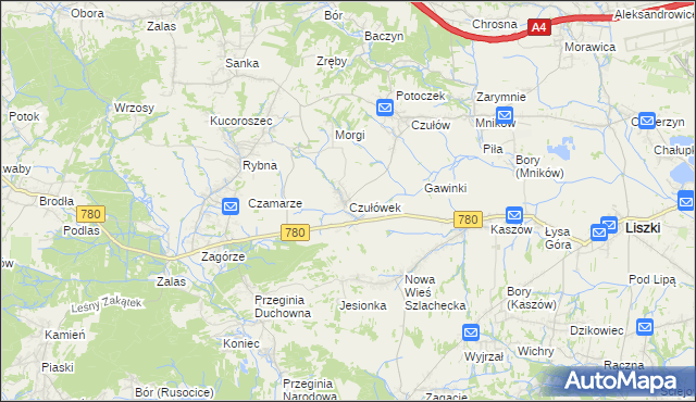 mapa Czułówek, Czułówek na mapie Targeo