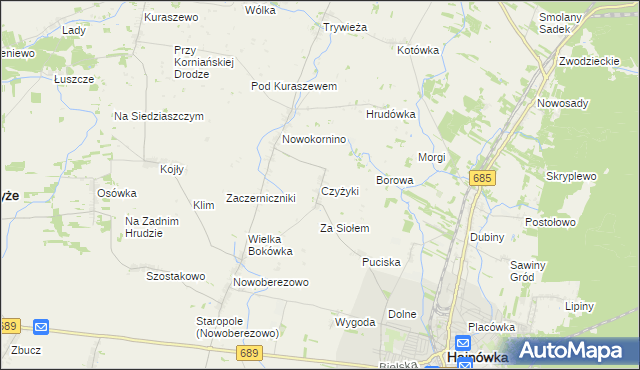 mapa Czyżyki, Czyżyki na mapie Targeo