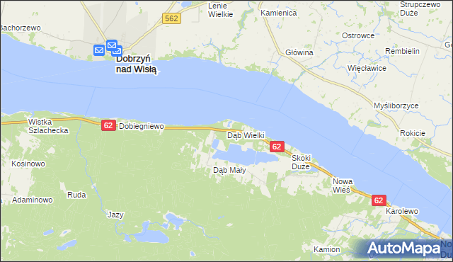mapa Dąb Wielki, Dąb Wielki na mapie Targeo