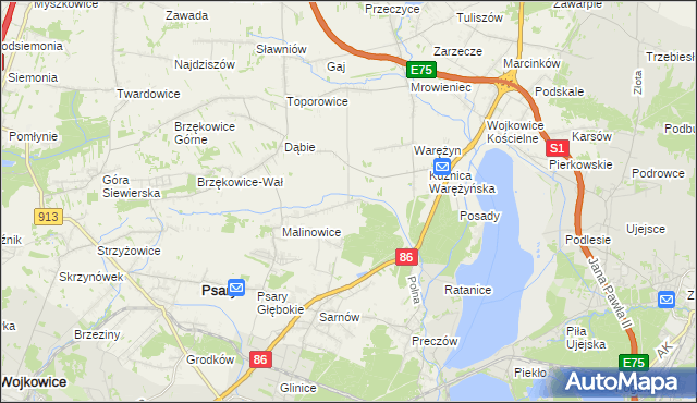 mapa Dąbie Chrobakowe, Dąbie Chrobakowe na mapie Targeo