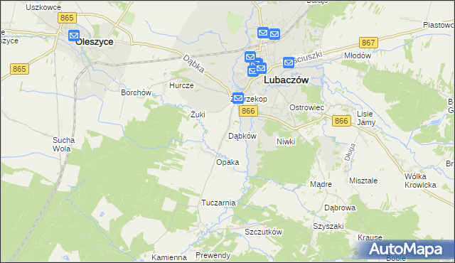 mapa Dąbków, Dąbków na mapie Targeo