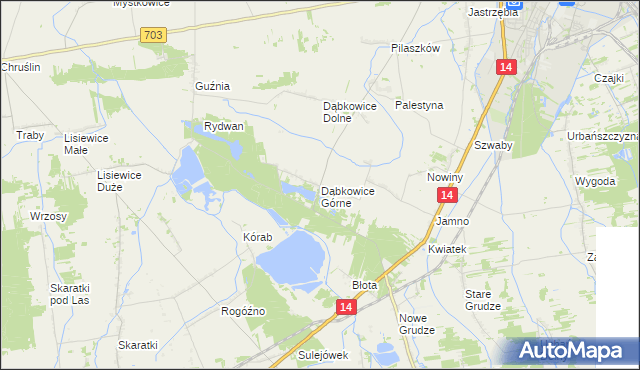 mapa Dąbkowice Górne, Dąbkowice Górne na mapie Targeo