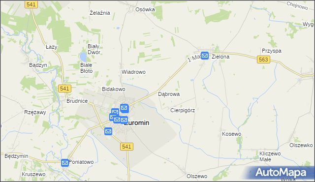 mapa Dąbrowa gmina Żuromin, Dąbrowa gmina Żuromin na mapie Targeo