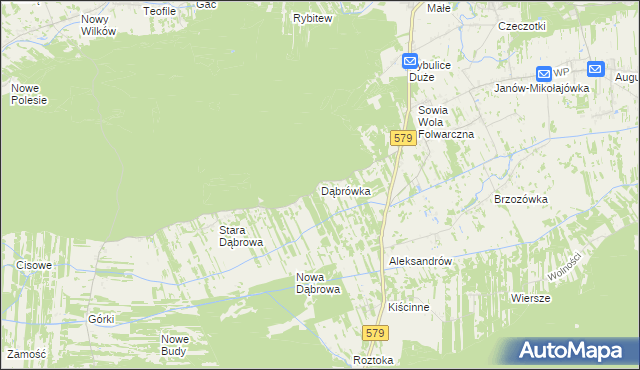 mapa Dąbrówka gmina Czosnów, Dąbrówka gmina Czosnów na mapie Targeo