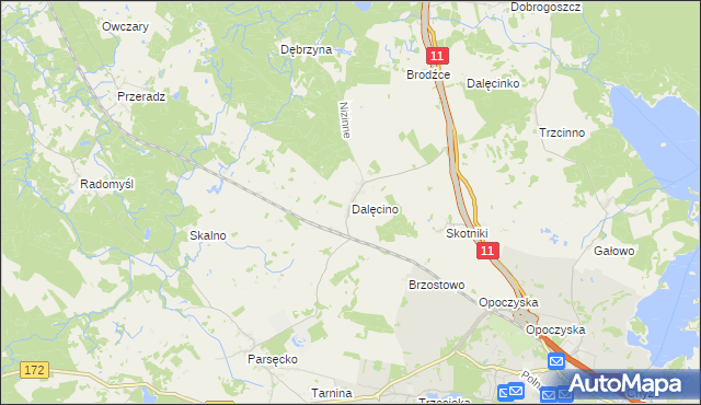 mapa Dalęcino, Dalęcino na mapie Targeo