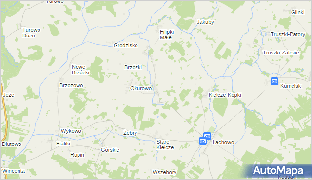 mapa Danowo gmina Kolno, Danowo gmina Kolno na mapie Targeo
