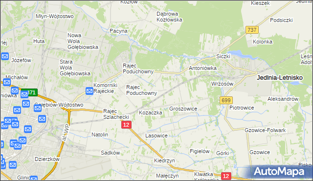 mapa Dawidów gmina Jedlnia-Letnisko, Dawidów gmina Jedlnia-Letnisko na mapie Targeo