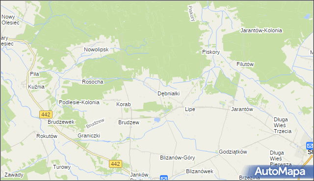 mapa Dębniałki gmina Blizanów, Dębniałki gmina Blizanów na mapie Targeo