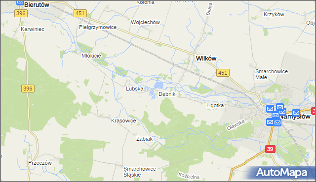 mapa Dębnik gmina Wilków, Dębnik gmina Wilków na mapie Targeo