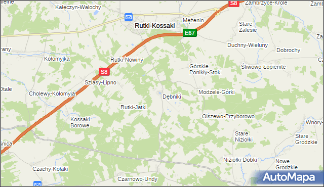 mapa Dębniki gmina Rutki, Dębniki gmina Rutki na mapie Targeo