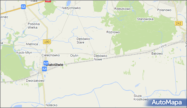 mapa Dębówko Nowe, Dębówko Nowe na mapie Targeo
