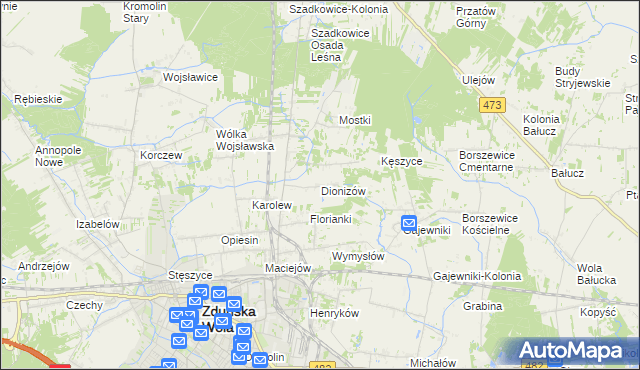 mapa Dionizów, Dionizów na mapie Targeo