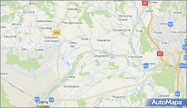 mapa Długopole, Długopole na mapie Targeo