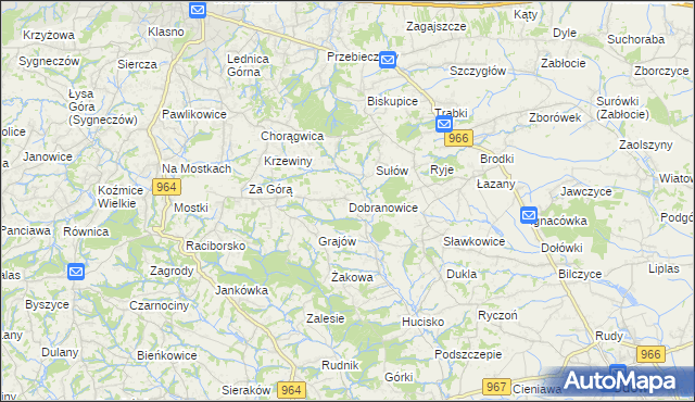 mapa Dobranowice gmina Wieliczka, Dobranowice gmina Wieliczka na mapie Targeo