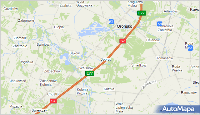 mapa Dobrut, Dobrut na mapie Targeo