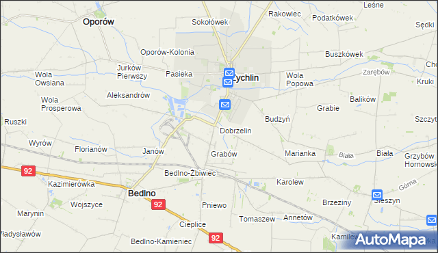 mapa Dobrzelin, Dobrzelin na mapie Targeo