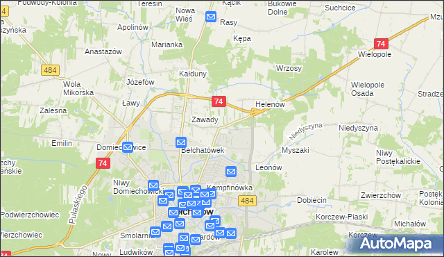 mapa Dobrzelów, Dobrzelów na mapie Targeo