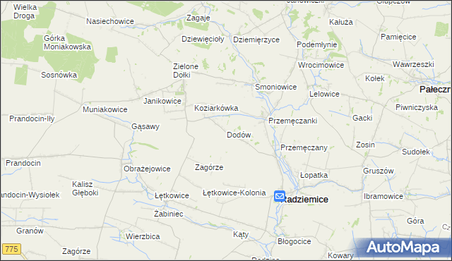 mapa Dodów, Dodów na mapie Targeo