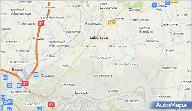 mapa Dojazdów, Dojazdów na mapie Targeo