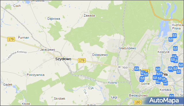 mapa Dolaszewo, Dolaszewo na mapie Targeo