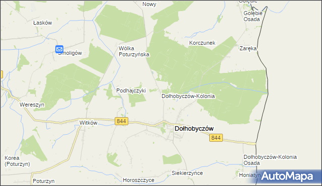 mapa Dołhobyczów-Kolonia, Dołhobyczów-Kolonia na mapie Targeo